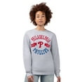 thumbnail image 3 of Women's G-III 4Her by Carl Banks Heather Gray Philadelphia Phillies Team Logo Fleece Pullover Sweatshirt, 3 of 4