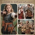 thumbnail image 4 of GOBWCOT Renaissance Belt Pouch Set of 5, Medieval Viking Leather Bracers Pirate Waist Bag Purse Cosplay Costume Accessorie, 4 of 7