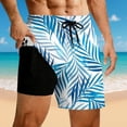 thumbnail image 2 of Telankuip Mens American Flag Print Swim Trunks with Compression Liner Summer Casual Hawaiian Holiday Style Beach Surfing Shorts Lined Pocket Elastic Drawstring Waist Board Shorts 13-Light Blue S, 2 of 5