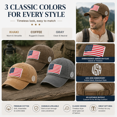 thumbnail image 4 of KuKeDi 3 Pack American Flag Baseball Caps, Washed Cotton Adjustable Dad Hats for Men Women, 4 of 8