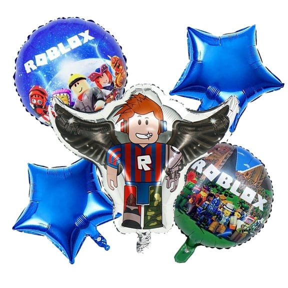 Roblox Birthday Party Balloons Foil, 0.02 oz, 5 Count