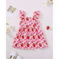 thumbnail image 6 of 18 Months Baby Girls Dress 24 Months Girls 2PCS Sleeveless Dress Infant Girls Plaid Dress Toddler Girls Summer Floral Dress Pink and Red, 6 of 10