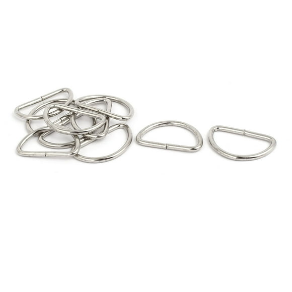 Unique Bargains 10pcs Luggage Bag D Shaped Loop Ring Buckle Fastener for 32mm Width Strap Belt