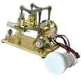 thumbnail image 1 of Graflsoa Premium Gold Stirling Engine Model with LED Lighting - High-Quality Metal Construction, CNC Aluminum Base, and Educational Science Experiment Kit, 1 of 7