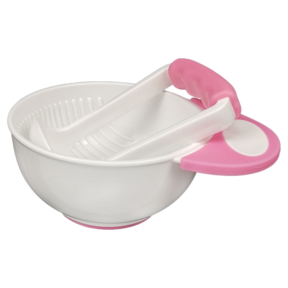 Baby food grinder, masher and bowl, and microwave steamer