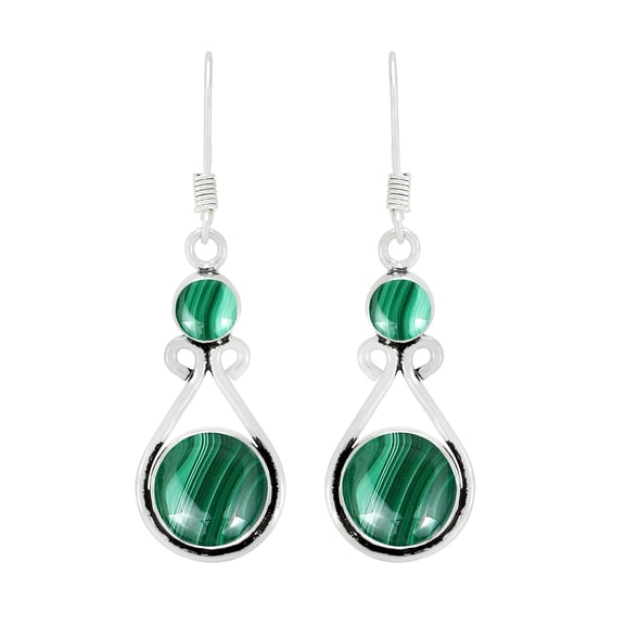 Malachite Dangle Earrings For Women, Earrings With Green Stone Handmade Jewelry Mother's Day Gifts For Mom