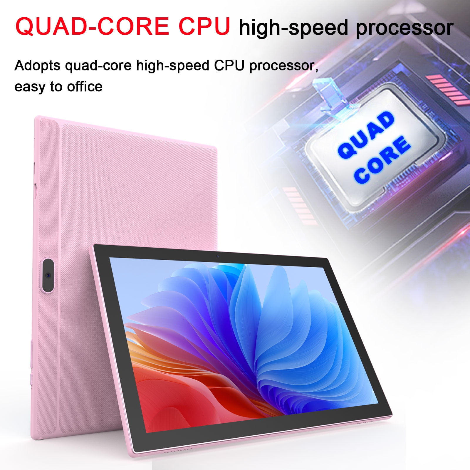 10 inch Tablet Android 15 Tablets, 8GB RAM 32GB ROM 1TB Expandable, Quad-Core Processor Tablet PC, 1280x800 IPS HD Touch Screen, 6000mAh Battery, 2MP+8MP Dual Camera, WiFi6, BT, GMS, Pink
