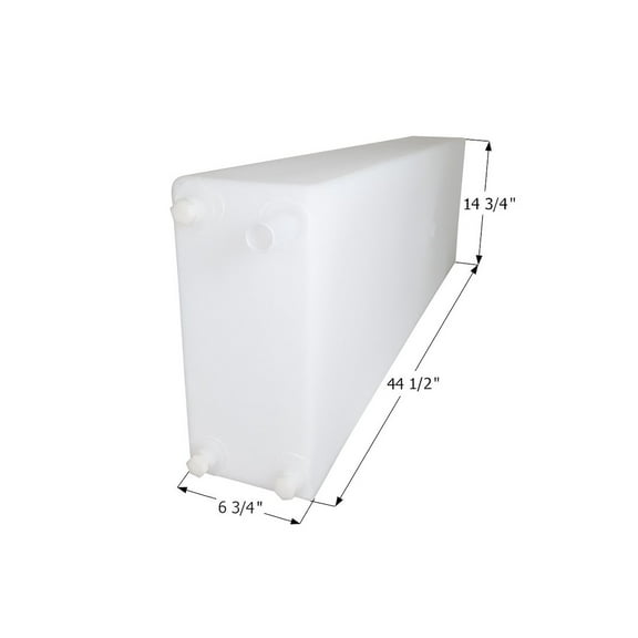 Icon 14434 Fresh Water Tank WT3742 - 44.5" x 14.75" x 6.75", 18 Gallon with 0.5" Fittings