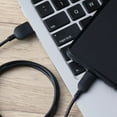 thumbnail image 3 of Onn 6ft USB-C to USB-A charging cable, USB-IF certified, black, 3 of 7