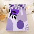 thumbnail image 5 of jejeloiu Soft Abstract Queen Sheets For Men Women,Pastel Print Queen Sheet Sets,Purple White,4pcs,1 Flat Sheet, 1 Fitted Sheet and 2 Pillowcases, 5 of 6