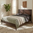 thumbnail image 2 of Euroco Bamboo Wood Platform Bed, Mid-Century Queen Size Bed, Chocolate, 2 of 11