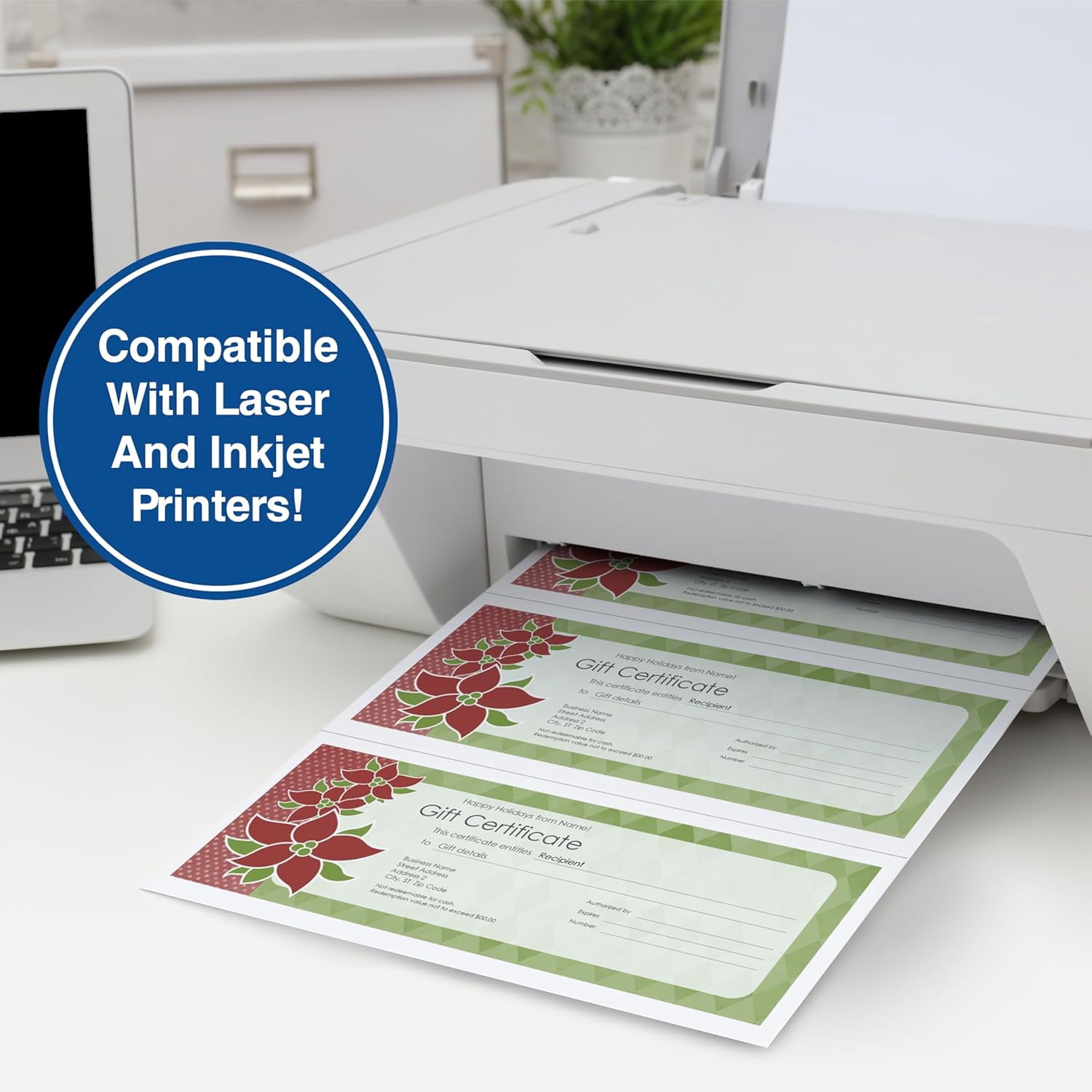 PrintWorks Professional 3 Part Perforated Paper 8.5” x 11” - Perfect For W-2, 1099, & Statement Use - Made in the USA - 2500 Sheets - 20 lb - A4 Paper - Printer Compatible - White (04120C)