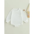 thumbnail image 3 of Aojekbee Baby Romper, Long Sleeve Crew Neck Solid Fall Bodysuit Clothes with Pocket for Girls Boys, 3 of 10