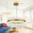 thumbnail image 2 of EAYSG Modern Crystal Chandelier, Round Crystal Gold LED Hanging Ceiling Light Adjustable Height, 3-Way Dimmable Pendant Lights Fixture 23.6 inch, 2 of 7