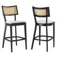 thumbnail image 2 of Caledonia Wood Bar Stools - Set of 2 in Black White, 2 of 10