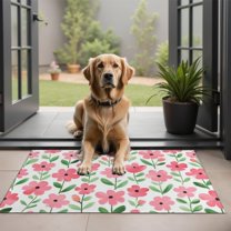 Pioneer Flower Floral Print Pattern Door Rugs,Washable Non Slip Door Mats Indoor,Decorative Door Mats,Entry Mat Indoor for Entrance,Bedroom,Kitchen,Bathroom,20"x32"
