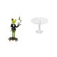 thumbnail image 1 of Estatua de rana camarero, figura de escritorio, casa de muñecas, mesa en miniatura, escultura de animal de resina, adorno acrílico adecuado para regal, 1 of 7