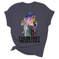 thumbnail image 4 of TayIor Sw1ft Chemises, Tyler Sw1ft Merch, Tyler Sw1ft, Mode Décontractée Imprimée Col Rond Manches Courtes Chemises Blouse Femme Graphique Amateur de Musique TKFASHION Multicolore m, 4 of 5