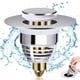 thumbnail image 1 of Tapón para fregadero de baño, núcleo de rebote emergente Universal, tapón antiobstrucción, tapón de drenaje para bañera con cesta de filtro, 1 of 7