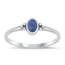 CHOOSE YOUR COLOR Chic Lapis Ring .925 Sterling Silver Bali Band Blue CZ Jewelry Female Size 7