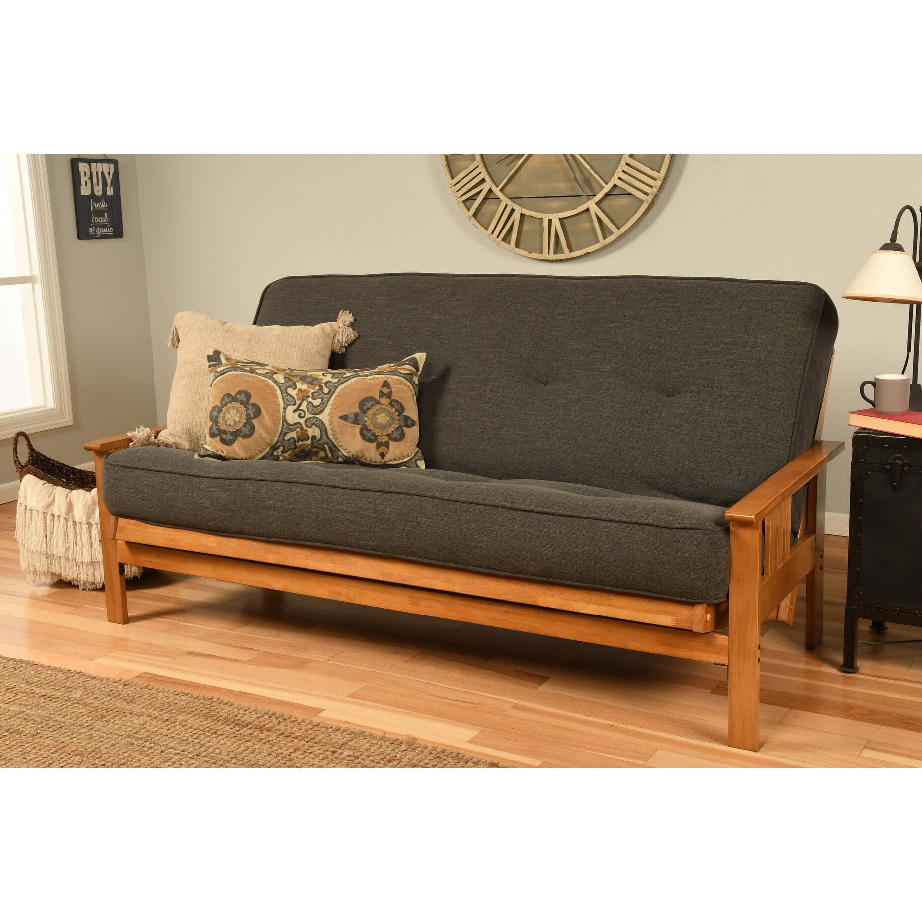 Kodiak KFLCHAF6M1 No. 6000 Linen Charcoal 276 Coil Hinged Mattress - Full Size