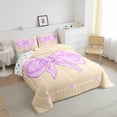 thumbnail image 3 of Castle Fairy Polka Dots Bowknot Twin Comforter Sets,Vintage Cartoon Bowtie Bedding Set, 3 of 8