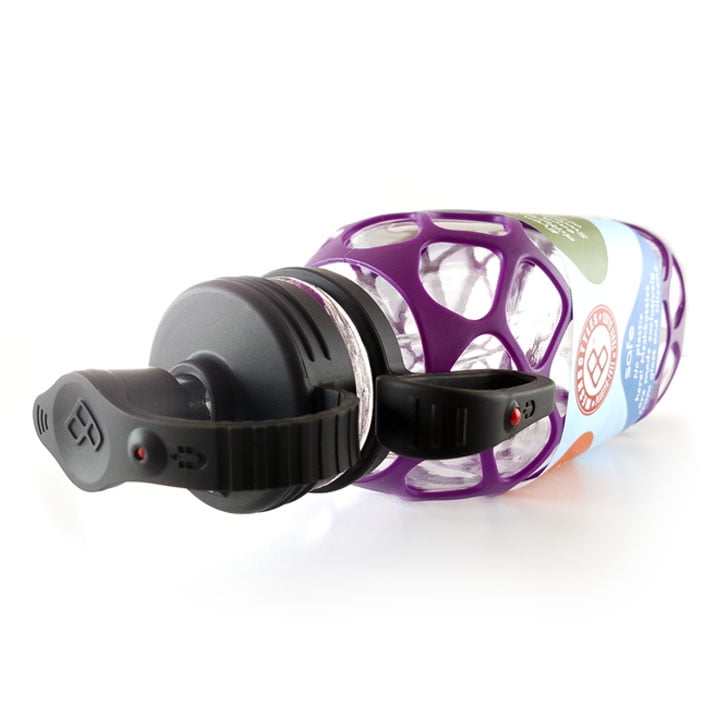 Meshbottle With Glass Straw - Plum Purple - Plastic-Free, BPA-Free, Phthalate-Free Glass Water Bottle - 32 oz