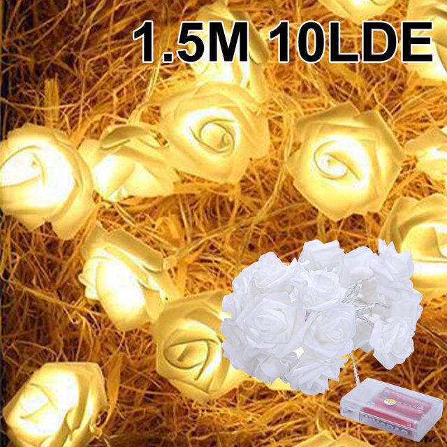 1.5M 10 LED Light Simulation Rose Light String Boda Regalo de vacaciones Decoración Wmkox8yii fhajkh3193