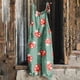 thumbnail image 1 of ICHUANYI Clearance Women Ladies Printed Summer Sleeveless Backless Loose Long Playsuits Rompers Jumpsuit(Green, XL) ICHUANYI WER2023080806924, 1 of 5