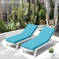 thumbnail image 4 of Pakunoda Chaise Lounge Cushions Set of 2, 72" x 21" x 4" Outdoor High-Density Foam Patio Furniture Lounger Replacement Cushions with Zipper Ties Water-Resistant for Pool, Lake Blue, 4 of 7