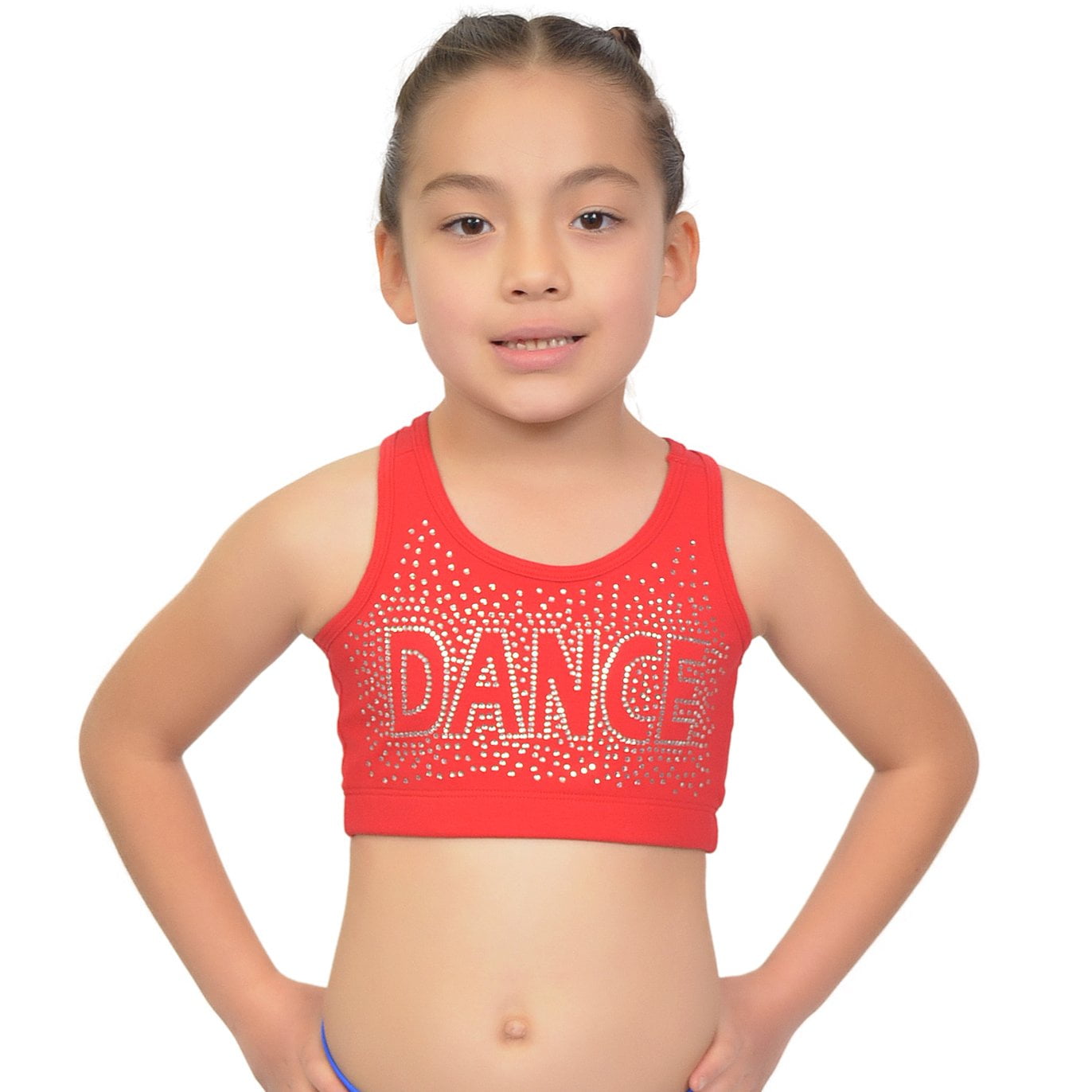 Girl S Racerback Sports Bra Dance In Rhinestone X Large 12 Red Walmart Com