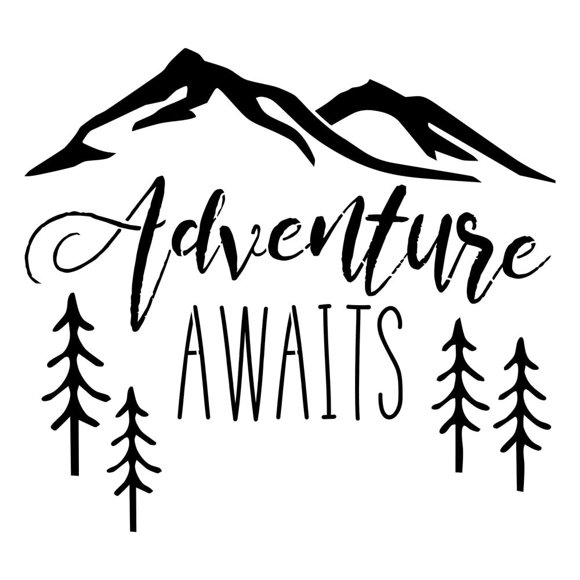 Adventure Awaits Stencil (10 mil Plastic) | Decor Stencils for Painting on Wood, Wall, Tile, Canvas, Paper, Fabric, Furniture and Floor | Reusable Stencil | FS088 by Designer Stencils