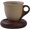 top type, variant on Retro ceramic coffee mug, Creative Cone coffee cup set elegant small- Solid handle and coaster - Suitable for , restaurant, party and office use.250ml/8.45floz (standard type)