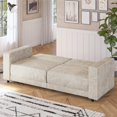 thumbnail image 3 of RealRooms Allie Corduroy 82" Futon Sofa Bed, Ivory, 3 of 9