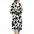 thumbnail image 2 of Yuyamidu Cow Print 3/4 Sleeve Bathrobe for Women Kimono Robe Loose Sleepwear for Pregnancy Soft Long Spa Robe Size L Lightweight Mid-Calf Length Nightgown Pjs, 2 of 7