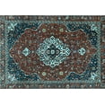 thumbnail image 1 of Ahgly Company Indoor Rectangle Medallion Light Blue Traditional Area Rugs, 6' x 9', 1 of 4
