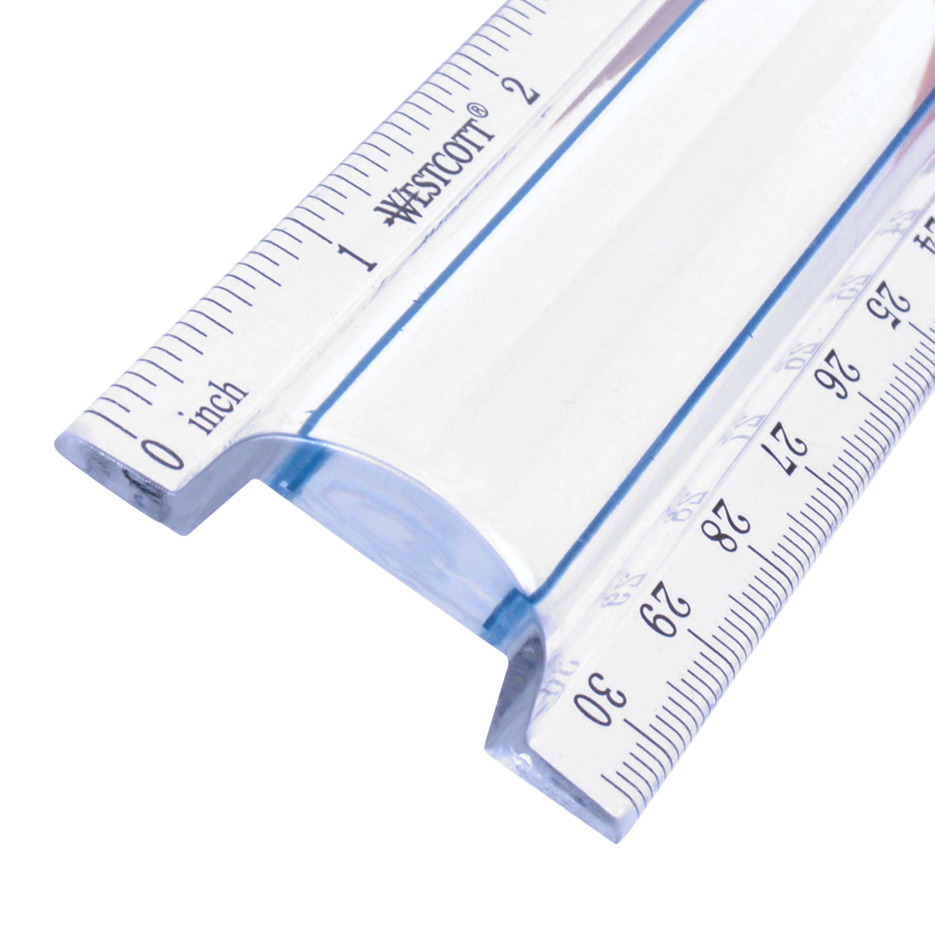 14125 Clear 12-Inches Westcott Data Processing Magnifying Ruler 