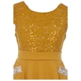 thumbnail image 2 of Big Girls' Cap Sleeve Sequin Lace Graduation Holiday Summer Flower Girl Dress Mustard 8 (J21KS97), 2 of 4