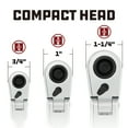 thumbnail image 7 of Powerbuilt 3/8 Inch Drive 72 Tooth Pro Tech 9 Inch Long Reach Flex Head Ratchet with Contour Handle - 649952, 7 of 7