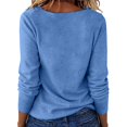 thumbnail image 4 of Wutalume Women's Knit Tops - Cowl Neck Long Sleeve Solid Sweater, Casual Pullover Blouse for Everyday Elegant Wear,Blue 2XL, 4 of 5