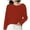 A Red, variant on Winter Sweaters for Women Cozy Knit Sweaters Loose Fit Round Neck Pullover Versatile Solid Layering Shirt Sweater Beige L