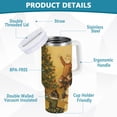 thumbnail image 2 of Yayeee 30oz Stainless Steel Tumbler with Straw and Handle Double-Wall Insulated Travel Water Bottle, Party Of Cats, 2 of 8