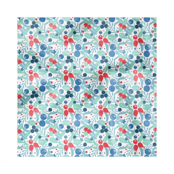 Cranberry Decorative Napkins Set of 4, Vibrant Harvest Gardening Swirled Strawberry Childish Girls Boys Greeting Pattern, Silky Satin Fabric for Brunch Dinner Party, 18", Multicolor, by Ambesonne