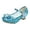 Blue, variant on Tween Girls Dressy Flat With Sequins Ribbon Bow Kids Lightweight Ballet Flat Shoes Dance Clothes