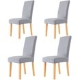 thumbnail image 1 of Fundas para Sillas de Comedor, Juego de 4 Fundas para Sillas de Comedor de Terciopelo Elástico, Fundas para Sillas Gris Plateado para Cocina, Hotel, Boda, Fiesta, 4 Piezas JM, 1 of 4
