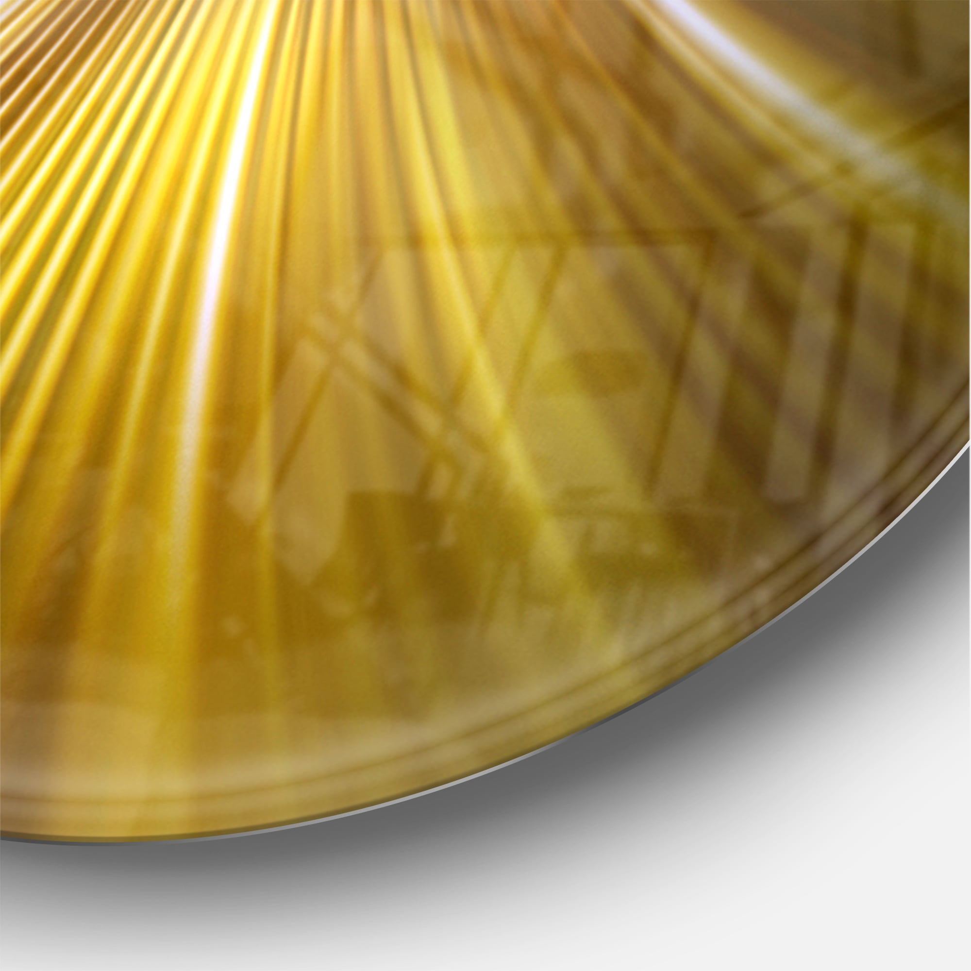 Designart 'Explosion of Golden Hue' Metal Wall Clock