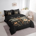 thumbnail image 3 of jejeloiu Cute Animal Dragonfly 7-Piece Twin Bedding Sets,Kawaii Plant Flowers Bedding Comforter Set For Girls Women Reversible, 3 of 8