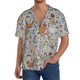 thumbnail image 1 of Balery Funny Chicken Camisa Casual de Manga Corta con Botones para Hombre, Texturizada, Estilo Cubano, para Playa, Verano-Large, 1 of 5