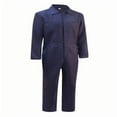 thumbnail image 2 of FRSASU Fashion Casual solid color Natural Uniforms Mens Long Sleeve lapel jumpsuit, Stain and Wrinkle Resistant Navy, 2 of 9