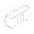 thumbnail image 4 of Cajonera Cómoda Elite Midtown Concept de MDF con 3 Cajones, 2 Puertas y Patas de Metal, Negro, 4 of 5